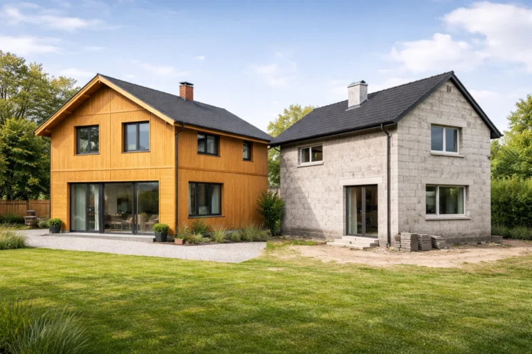 comparaison maison ossature bois et maison en parpaing