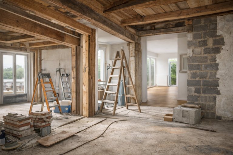 étapes d’un chantier illustrant les délais des travaux de rénovation